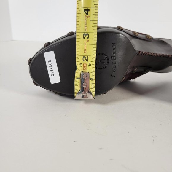 Cole Haan Brown Suede Studded Metal Details Mules Clogs Heels Women Size 8.5 - Picture 11 of 11